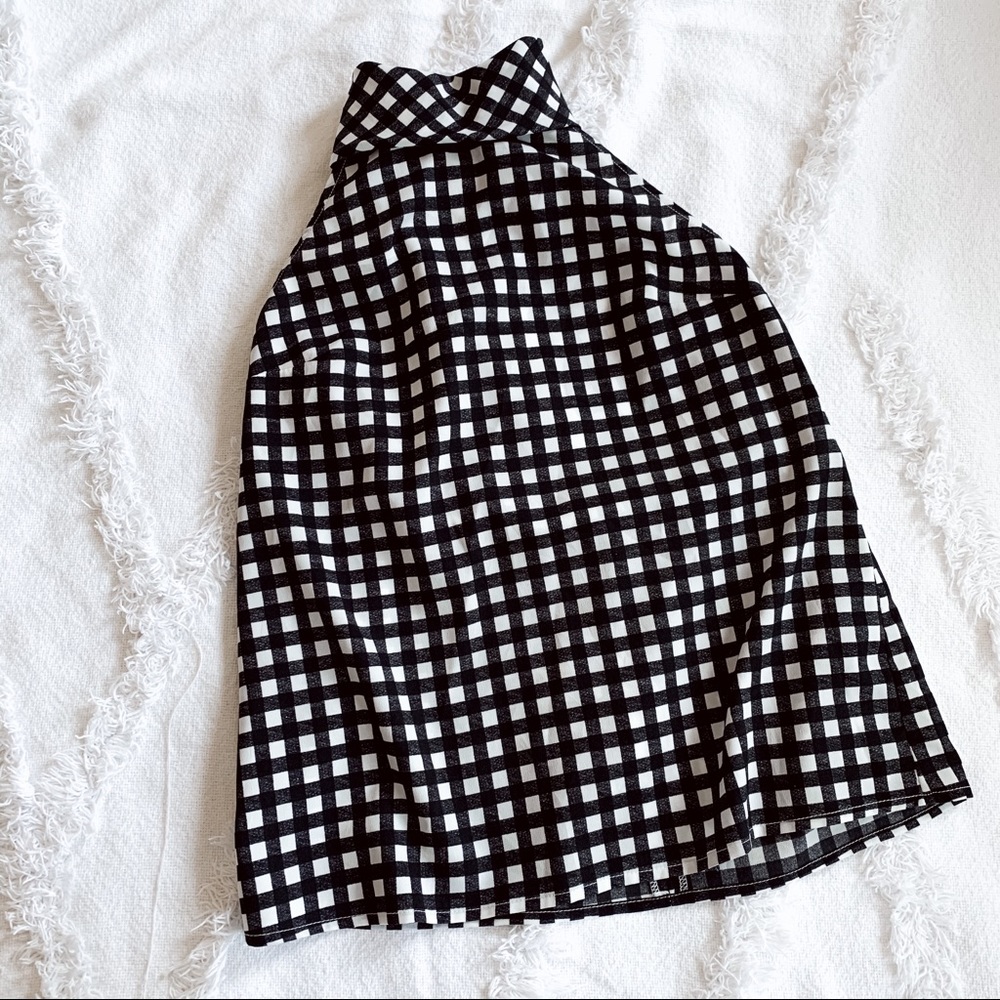 Banana Republic Black & White Plaid Top